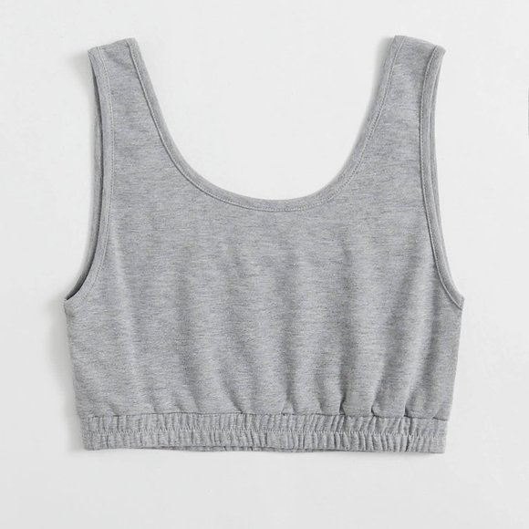 NEUTRAL GRAY CROP TOP - Picture 3 of 6